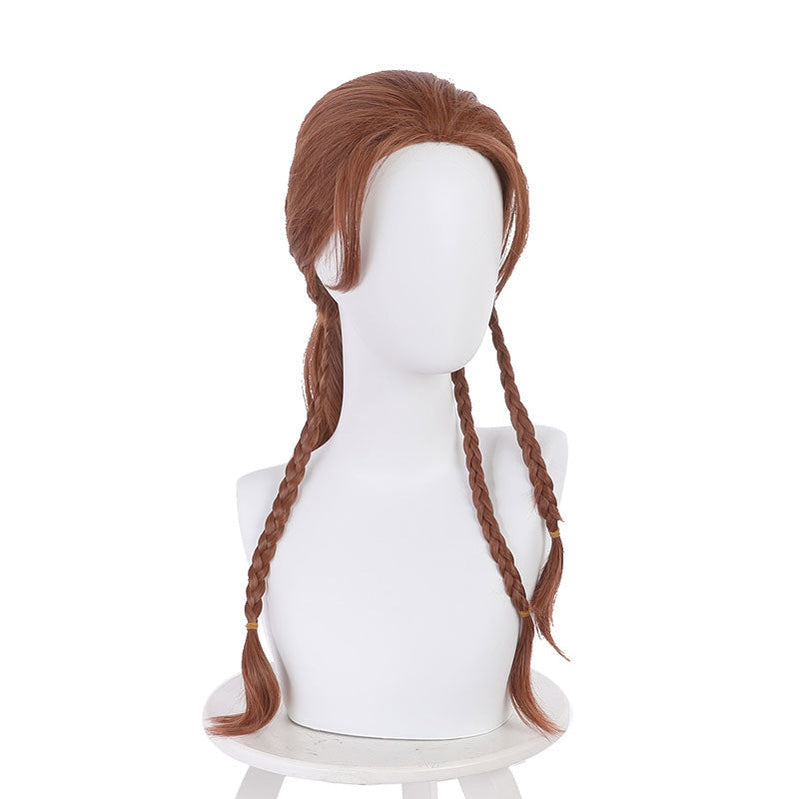 Moive Black Widow Natasha Romanoff Brown Ponytail Braid Cosplay Wigs