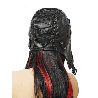 Steampunk Soft Leather Unisex Motorcycle Flight Cap Cosplay Props