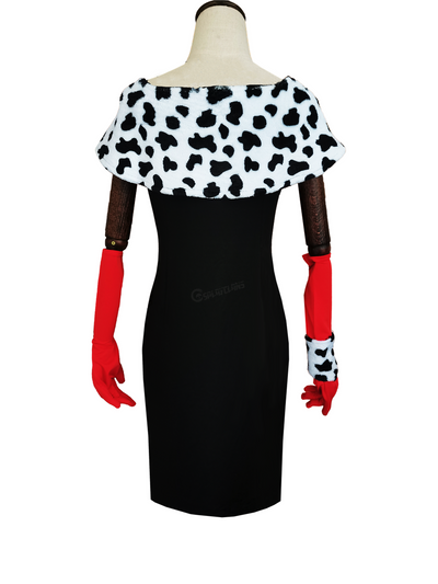 Movie Cruella De Vil Dalmatian Outfits Halloween Cosplay Costumes