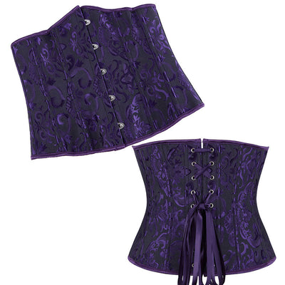 Corset Women‘s Brocade Underbust Boned Corsets Bustier Waist Trainer