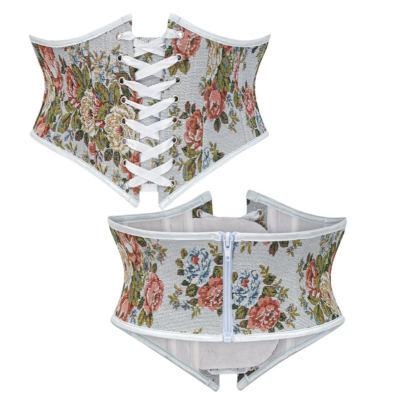 Corset Belt for Women Floral Lace Up Boned Underbust Corset Waist Belts
