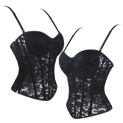 Royal Style Steel-boned Lace Side-zip Double-strap Women's Corset Cosplay Costumes