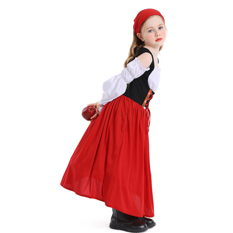 Medieval Farm Munich Beer Festival Kids Long Dress Cosplay Costumes