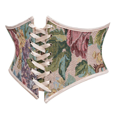 Corset Belt for Women Floral Lace Up Boned Underbust Corset Waist Belts