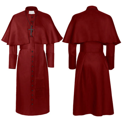 European Medieval Halloween Wizard Priest Robe Cosplay Costumes