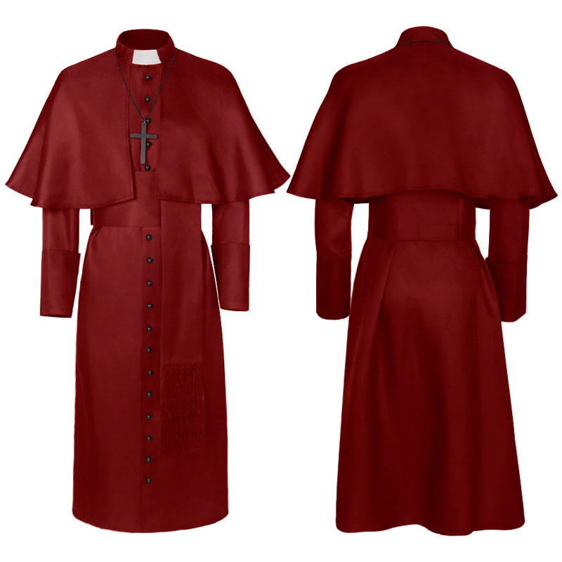 European Medieval Halloween Wizard Priest Robe Cosplay Costumes