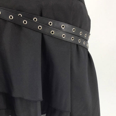Victorian Gothic High Low Skirt Steampunk Pirate Skirts Retro Ruffles Lace Viking Costume Skirt