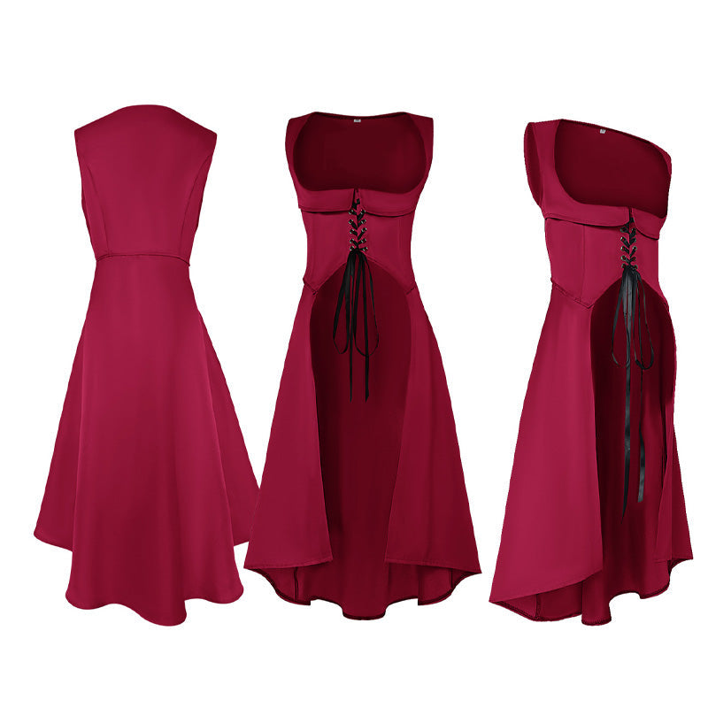 Steampunk Medieval Renaissance Halloween Women's Long Dress Cosplay Costumes