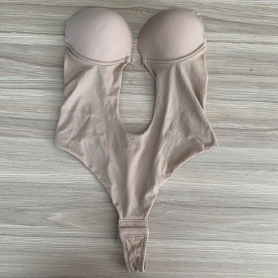Backless Shapewear Tummy Control Low Back Plunge Shapewear Bodysuit Slimming Built-In Bra Full Body shaper Woman
