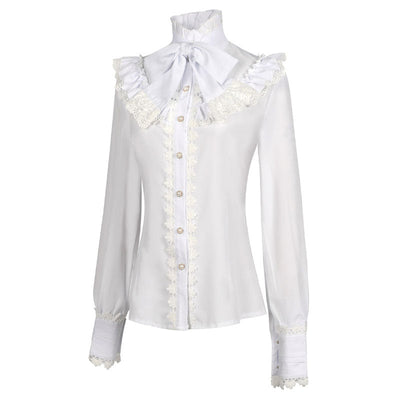 Vintage Long Sleeve Victorian Gothic Women's Shirt Halloween Cosplay Costumes