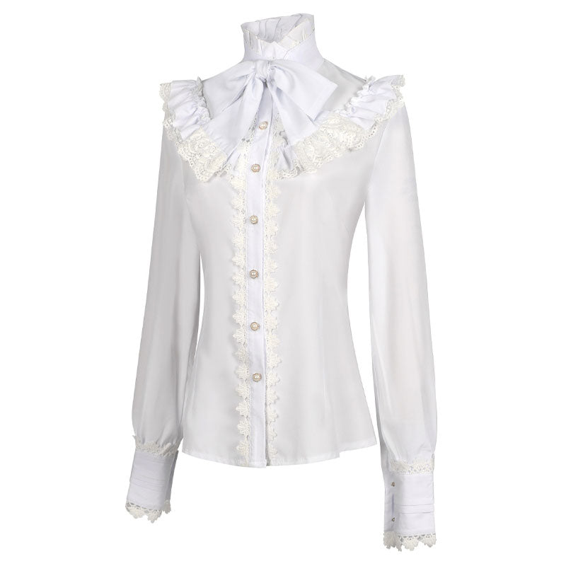 Vintage Long Sleeve Victorian Gothic Women's Shirt Halloween Cosplay Costumes