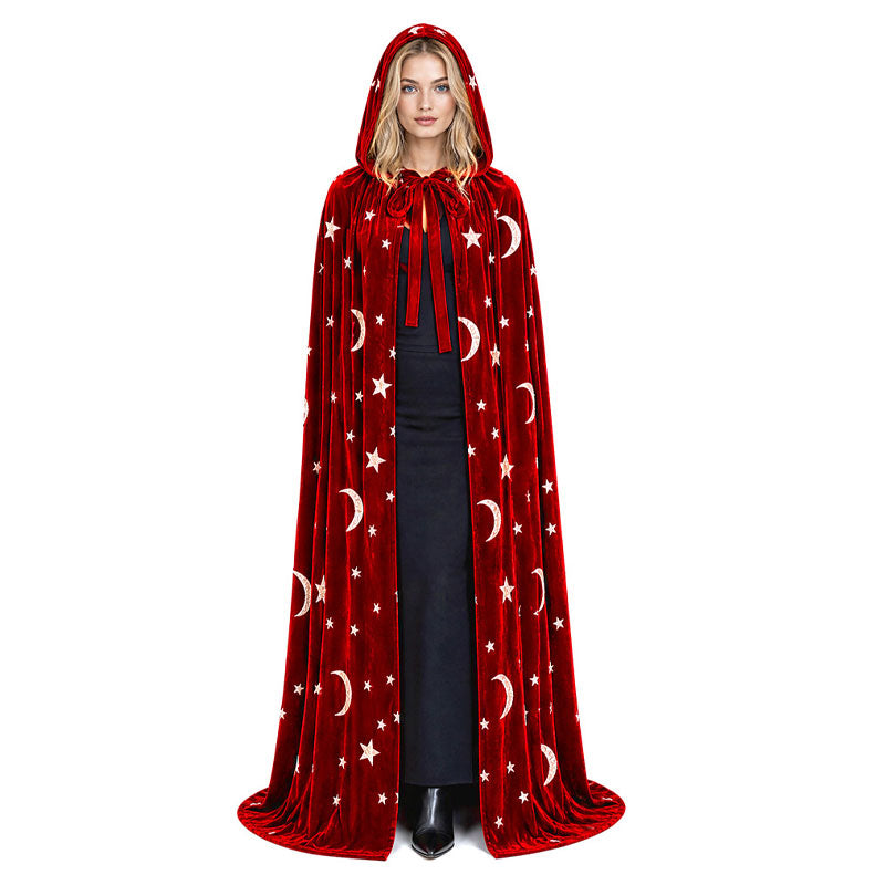Halloween Death Demon Vampire Wizard Party Party Star Moon Velvet Cape Cosplay Costume