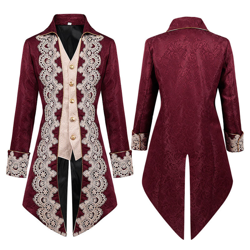 Mens Steampunk Medieval Jacket Gothic Victorian Frock Coat Cosplay Costumes