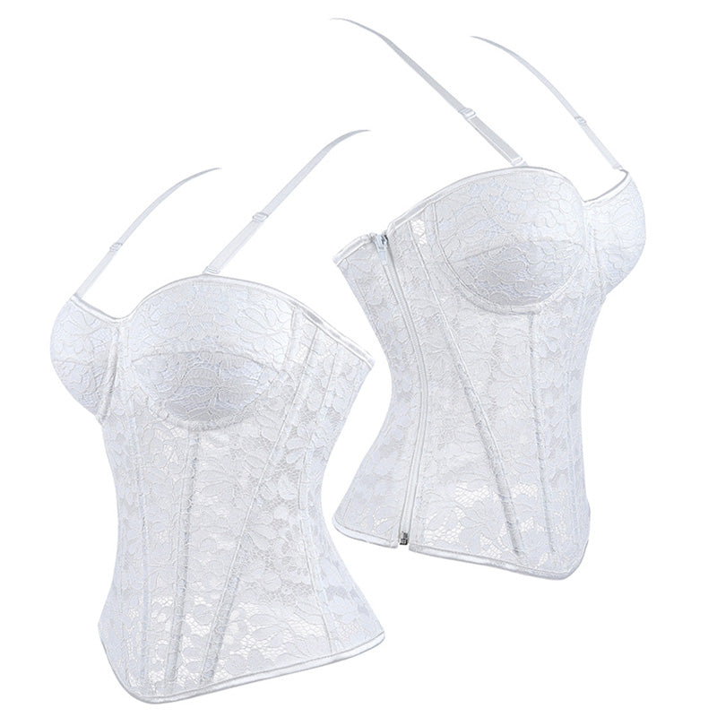 Royal Style Steel-boned Lace Side-zip Double-strap Women's Corset Cosplay Costumes