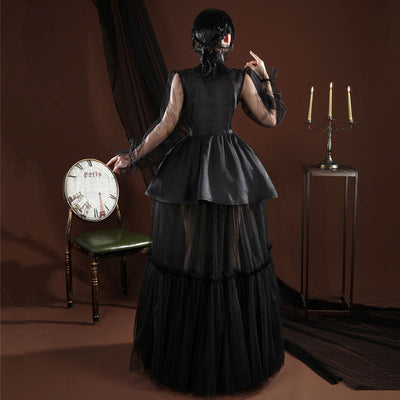 Wednesday Season 2 Wednesday Addams Black Dance Mesh Dress Cosplay Costumes