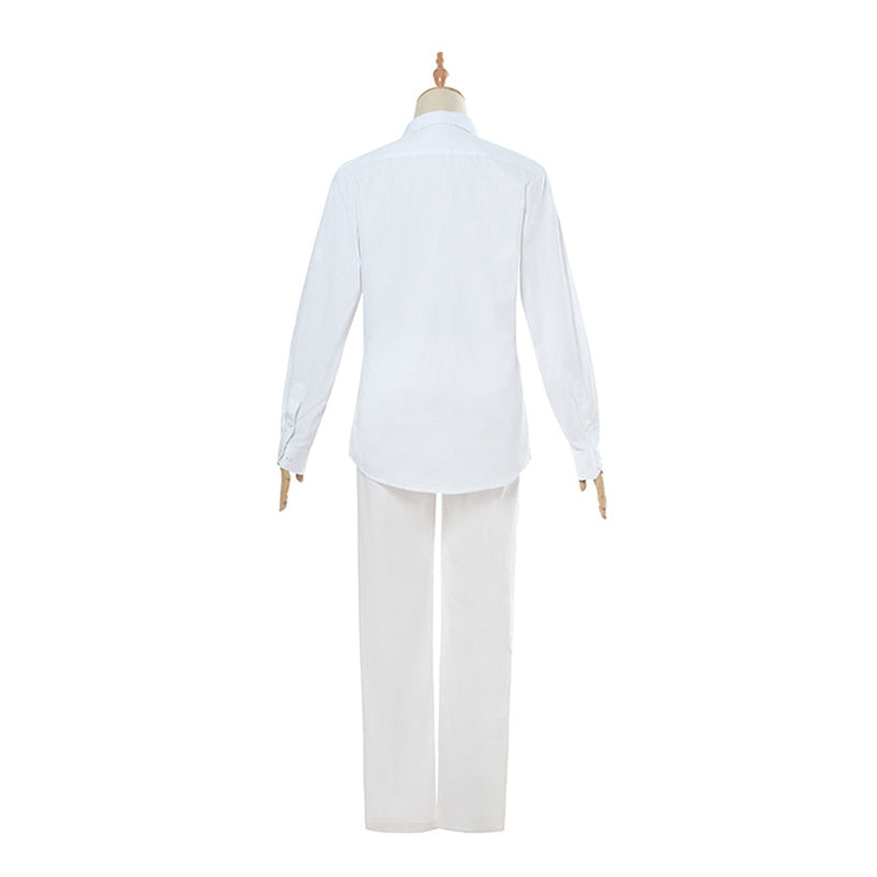 Anime The Promised Neverland Ray and Norman White Shirt Suit Cosplay Costumes