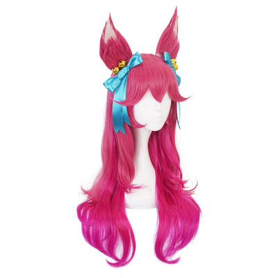 Game LOL Spirit Blossom Ahri Cosplay Wigs with Headwear