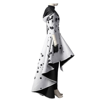 Movie Cruella De Vil Dalmatian Black White Halloween Cosplay Costumes