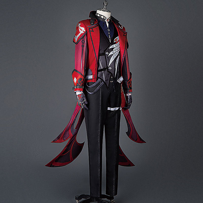 Game Genshin Impact Diluc Red Dead of Night Cosplay Costumes