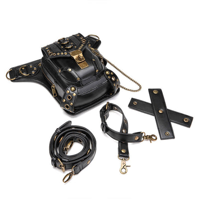 Steampunk Retro Single Shoulder Crossbody Motorcycle Waist Bag Cosplay Props
