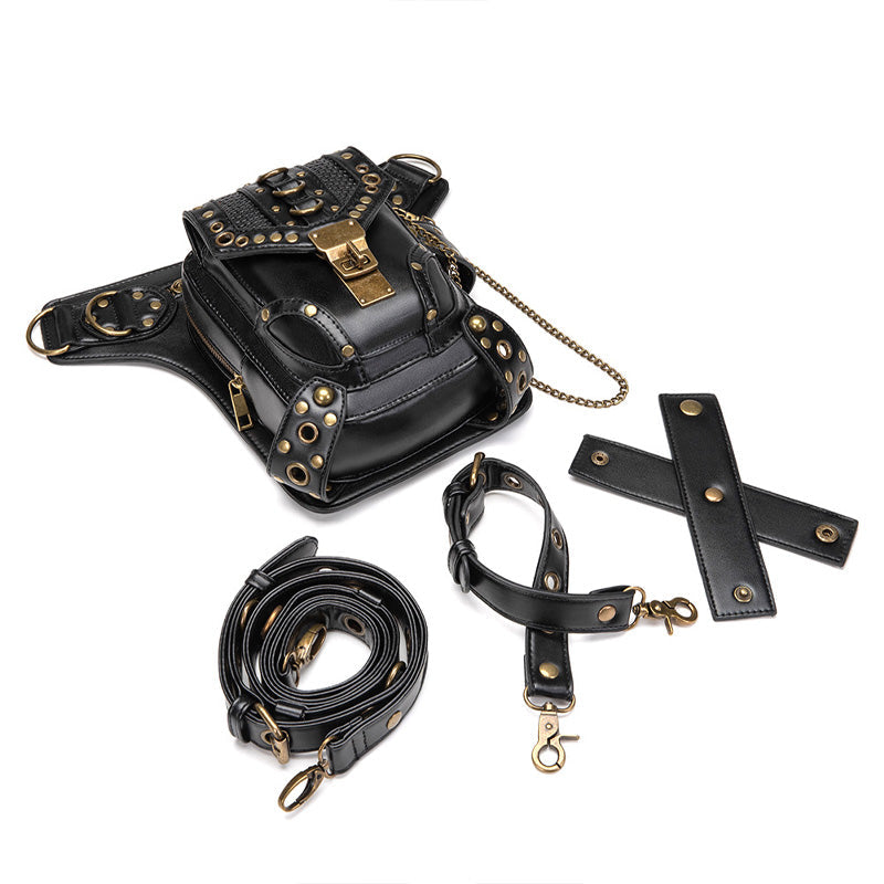 Steampunk Retro Single Shoulder Crossbody Motorcycle Waist Bag Cosplay Props