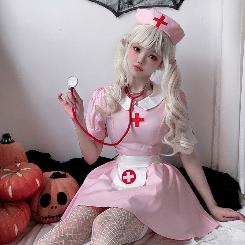 Halloween Pink Adult Nurse Skirt Cosplay Costumes
