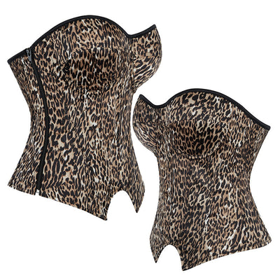 Underwire Bra Cups With Side Zippers Herringbone Striped Suit Fabric Corset Cosplay Costumes