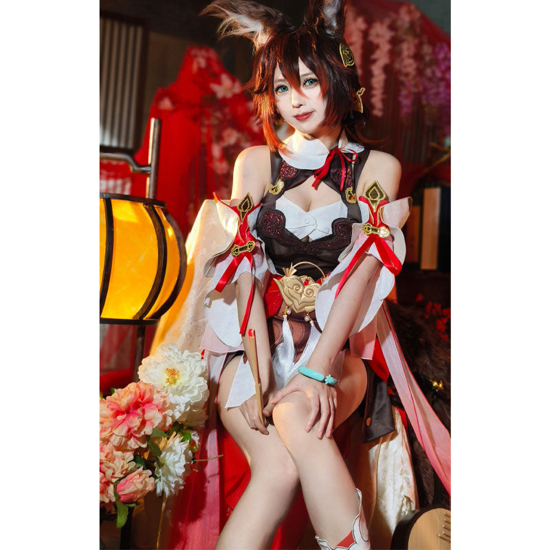 Game Honkai: Star Rail Tingyun Cosplay Costumes With Tail