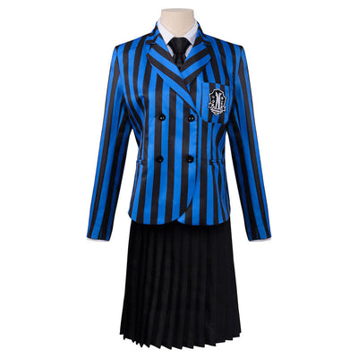 The Addams Family Wednesday Addams Short School Uniform Cosplay Costumes