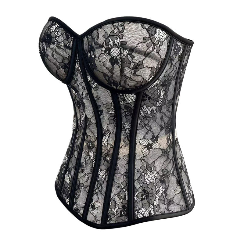 Sexy Cutout Lace Slim-Fit Strapless Corset