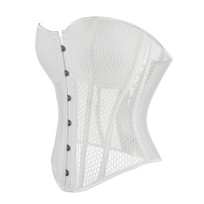 Retro Court Style Breathable Mesh Bra with Herringbone Fit Cosplay Costumes
