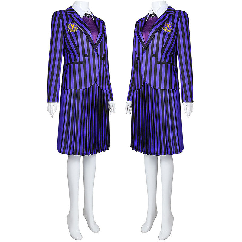 The Addams Family Wednesday Addams Purple Uniform Cosplay Costume