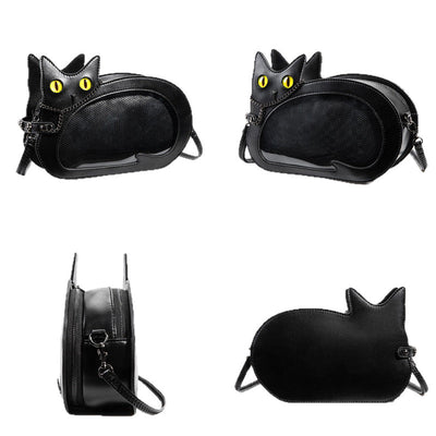Retro Minimalist Cat Themed Casual Crossbody Bag Cosplay Props