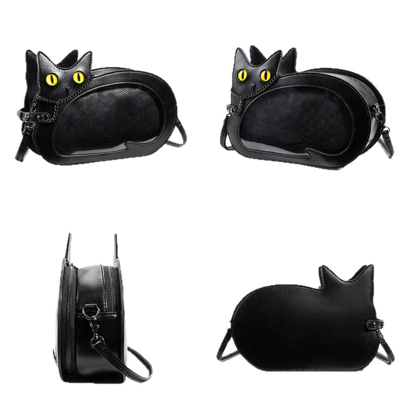 Retro Minimalist Cat Themed Casual Crossbody Bag Cosplay Props