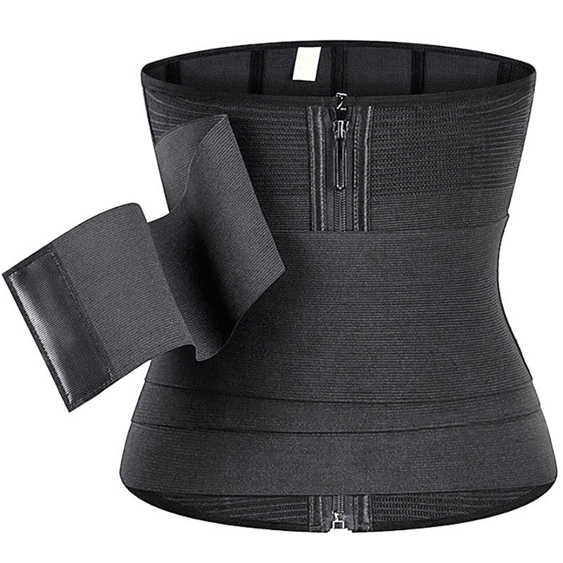 Zip Wrap Compression Sweat Waist Trainer Corset Trimmer Shaper Belt for Women