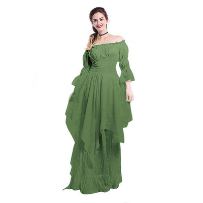 European Retro Gothic Style Lace Bell Sleeve Dress Cosplay Costumes