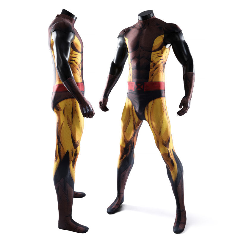 X-Men Wolverine Brown Ochre Suit Cosplay Costume