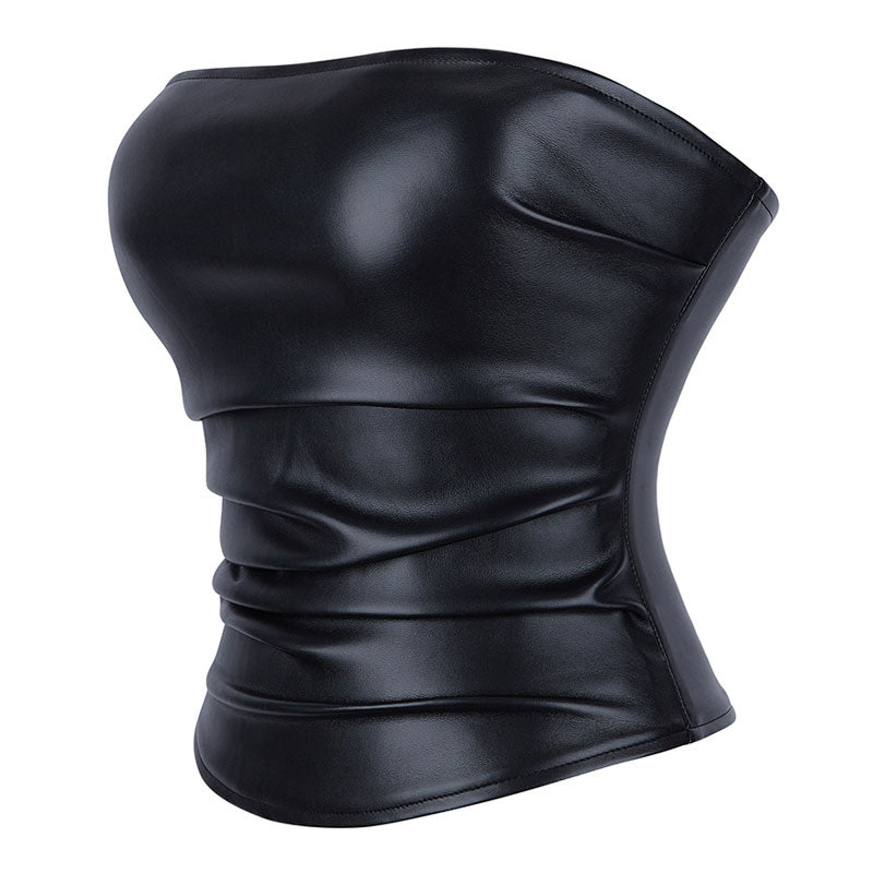 Women's Sexy Corset Tube Top Summer Lace-Up Backless Going Out Double Lined Cropped Tank Tops