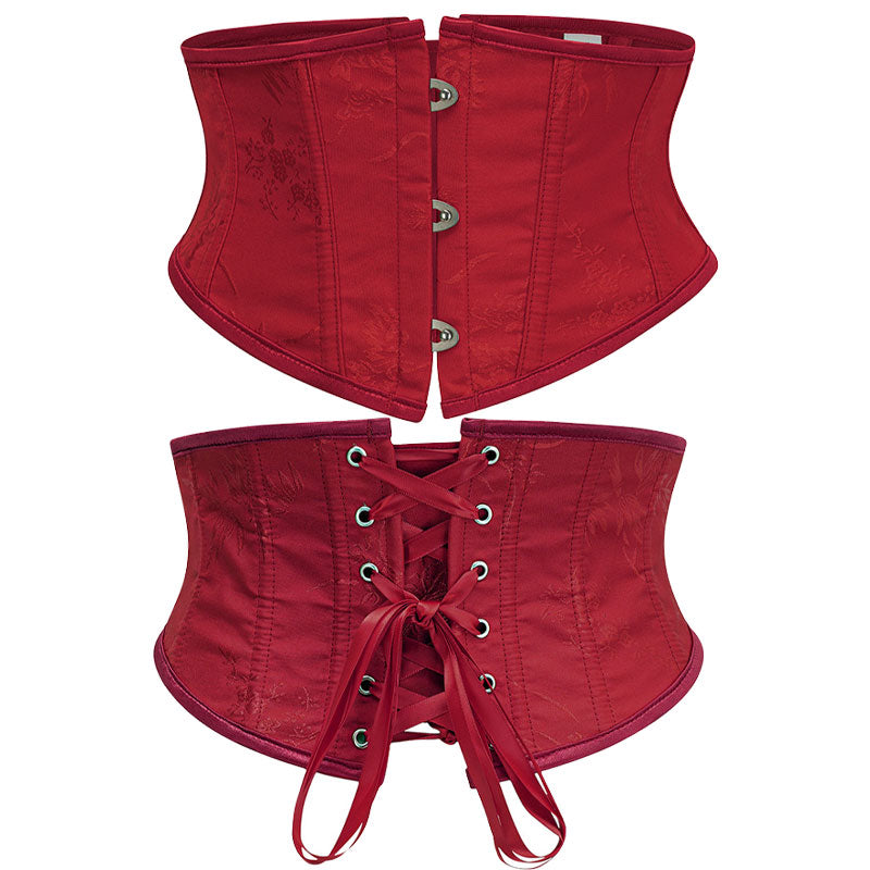 Womens Waist Trainer Cincher Heavy Duty Steel Boned Underbust Waspie Corset