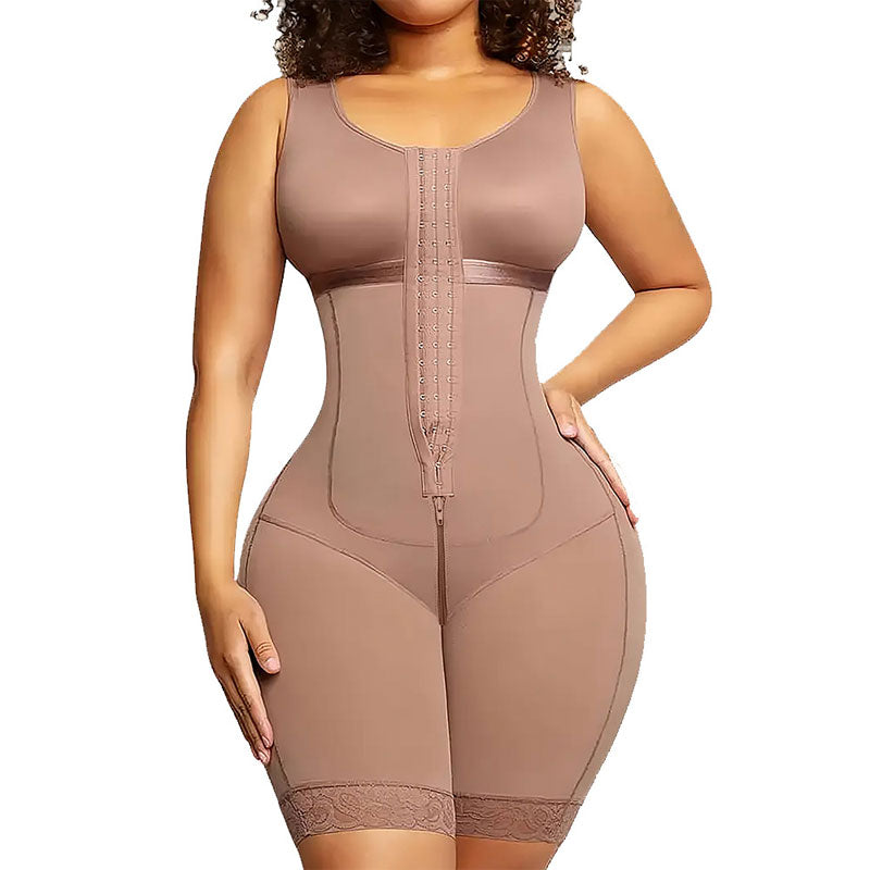 Plus Size Fajas Colombianas Moldeadoras Postpartum Shapewear Tummy Control for Women Butt Lifter Body Shaper with Zipper Crotch