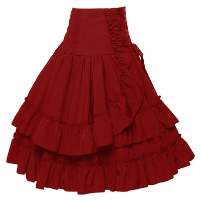European Retro Renaissance Women's Multi-Layered High Waist Miniskirt Halloween Cosplay Costumes