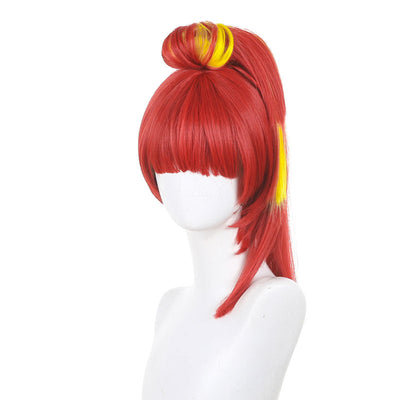 Gnosia SQ Red Yellow Highlights Cosplay Wigs