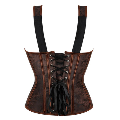 European-style Court-print Shoulder Strap Slimming and Shaping Bodysuit Cosplay Costumes