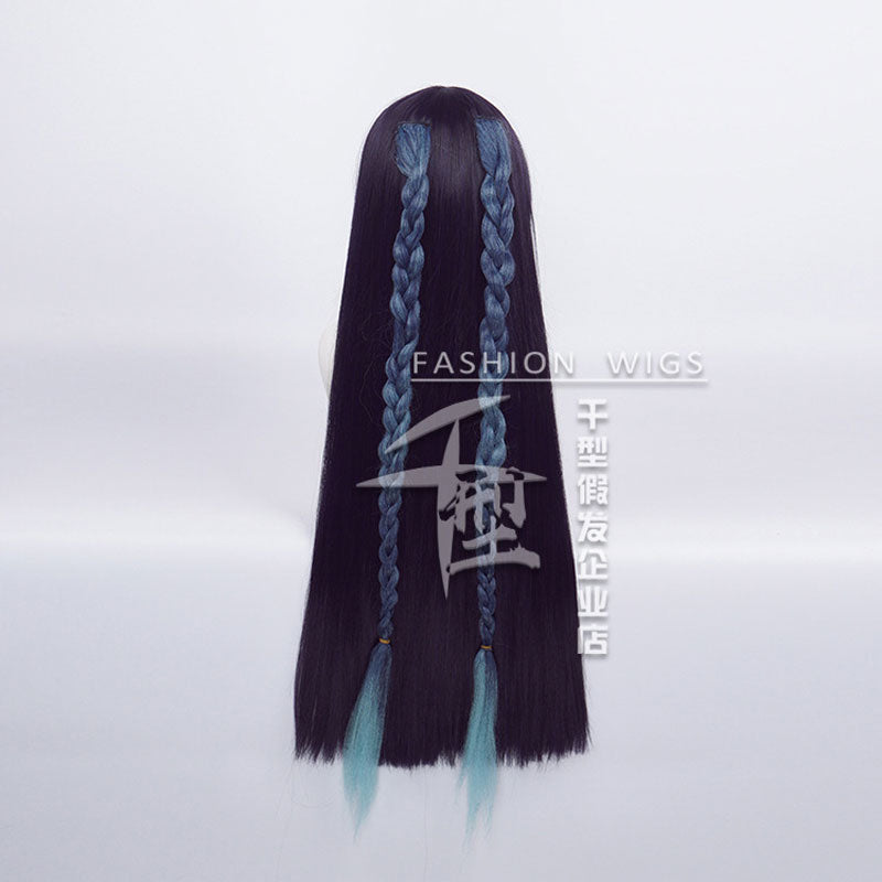 Game Genshin Impact Yun Jin Dark Purple Long Cosplay Wigs