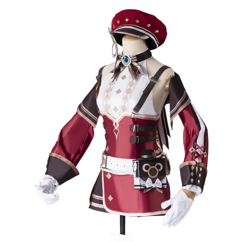 Game Genshin Impact Charlotte Cosplay Costumes With Hat