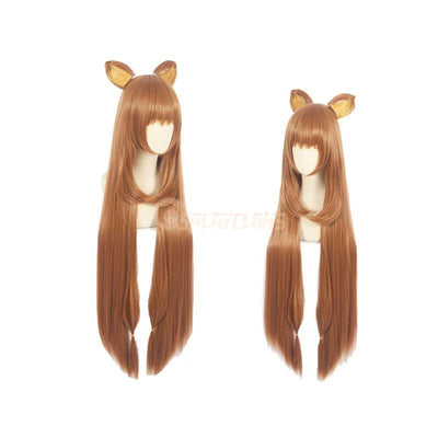Anime The Rising Of The Shield Hero Raphtalia Long Straight Brown Cosplay Wig