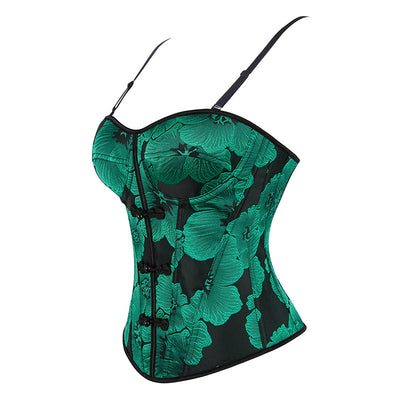 Retro Embroidered Waist-cinching Backless Bra-style Bodysuit Cosplay Costumes