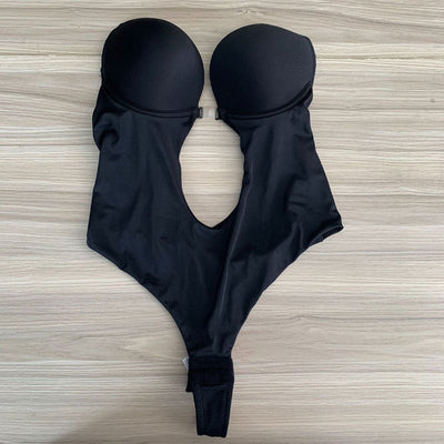 Backless Shapewear Tummy Control Low Back Plunge Shapewear Bodysuit Slimming Built-In Bra Full Body shaper Woman