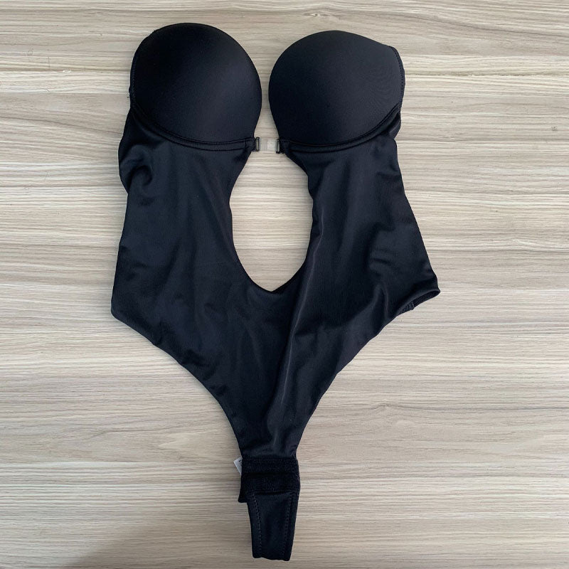 Backless Shapewear Tummy Control Low Back Plunge Shapewear Bodysuit Slimming Built-In Bra Full Body shaper Woman