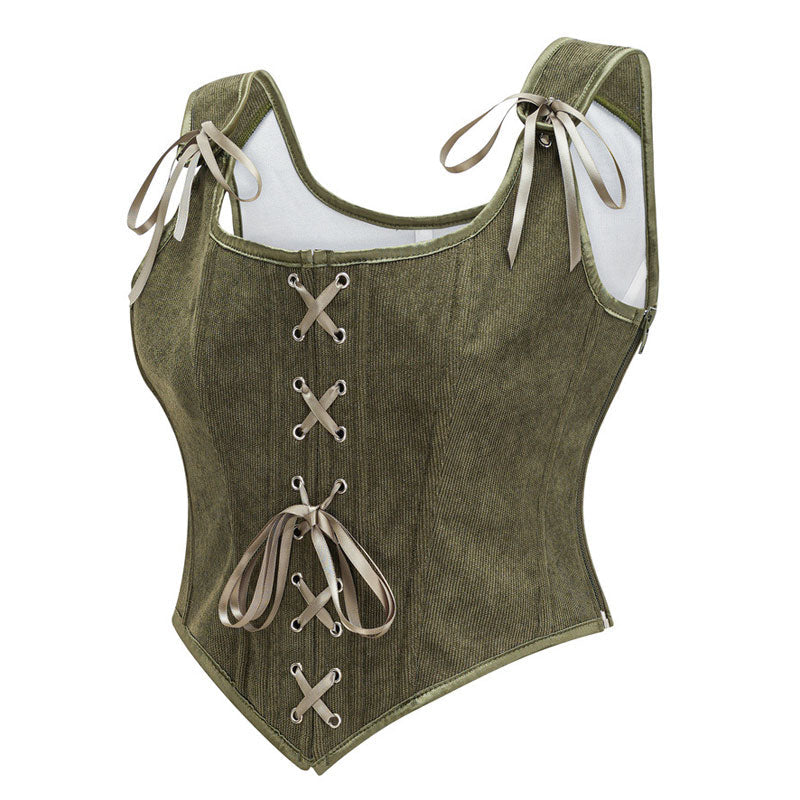 Women Renaissance Bustier Corset Tops Vintage Lace up Floral Jacquard Bodice Push Up Shapewear Crop Top